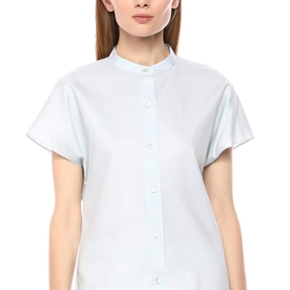 Women's short sleeve button bat sleeve T-shirt